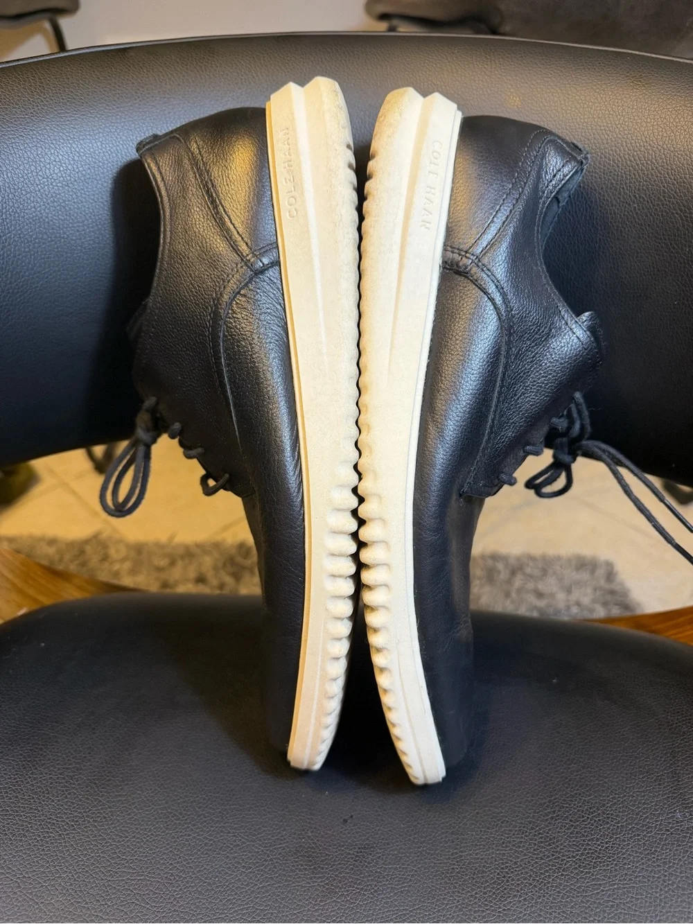 Cole Haan Grand+ Plus Plain Toe Oxford Black Leather Shoes C36934 Men’s Sz 12M